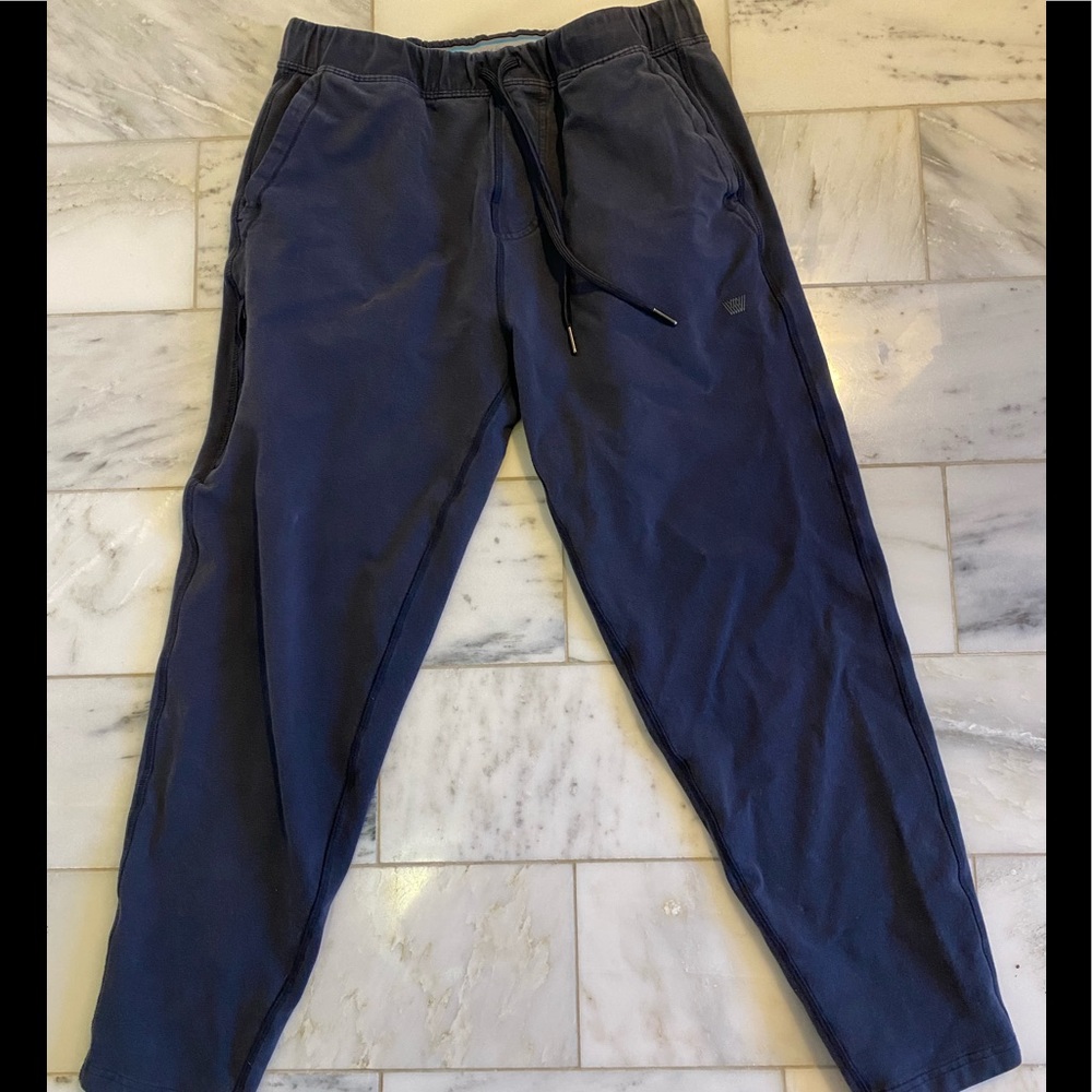 Mack Weldon Ace Sweatpants Medium Navy Blue Drawstring with extra zipper pocket